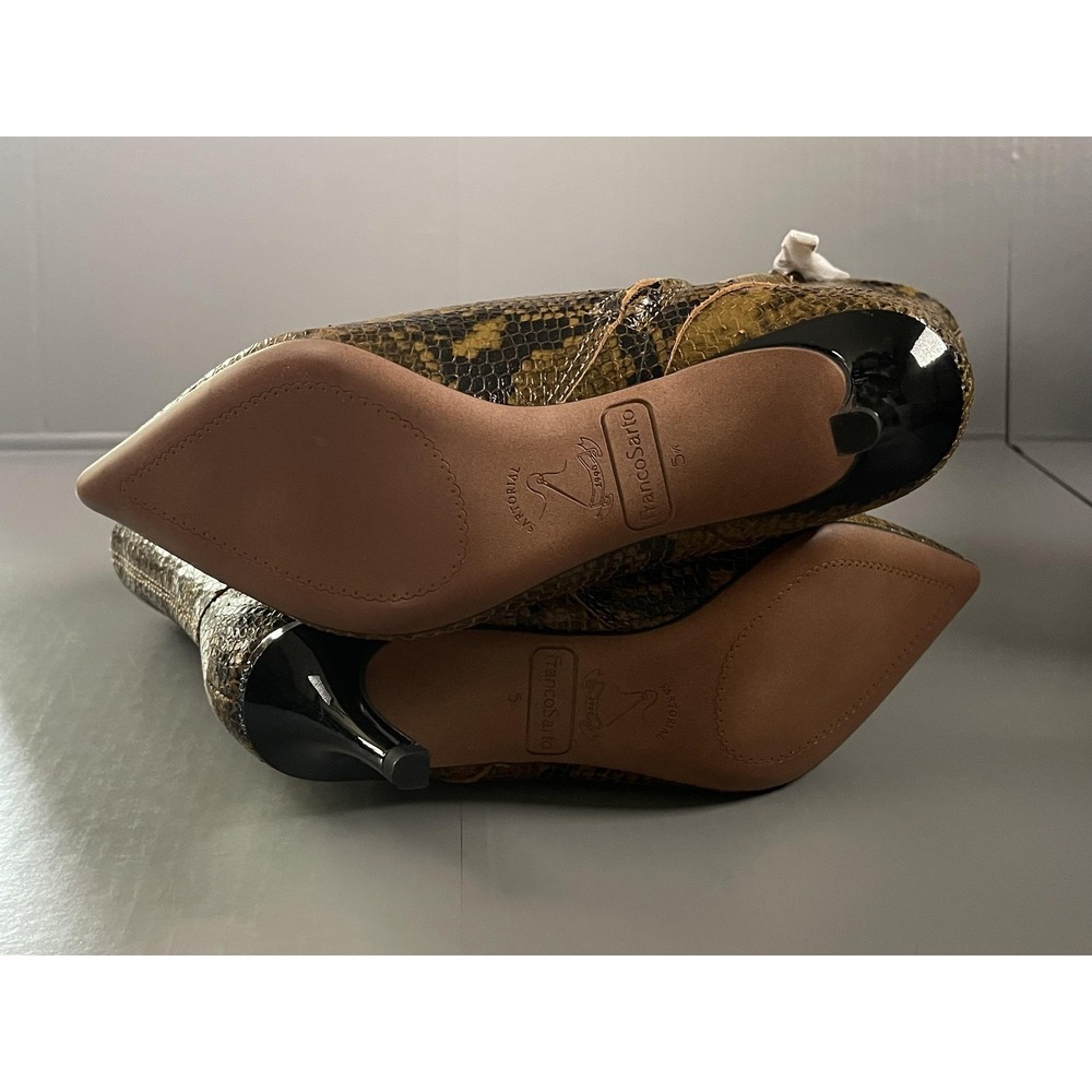 Franco Sarto Boots Womens Size 5.5 Brown L-ANNA Leather Ankle Bootie Kitten Heel - Picture 6 of 9